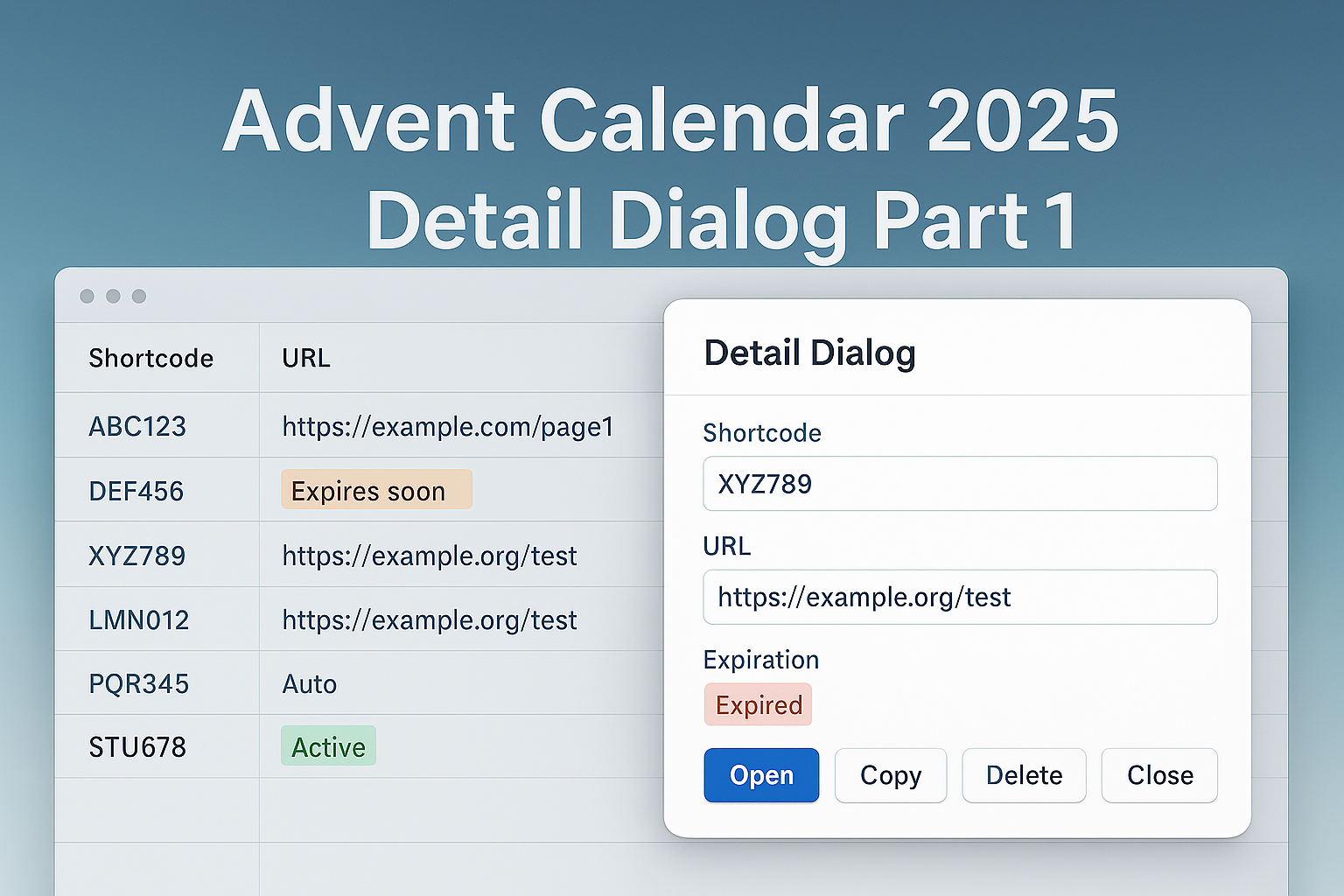 Adventskalender - 2025 - Detail Dialog - Teil 1