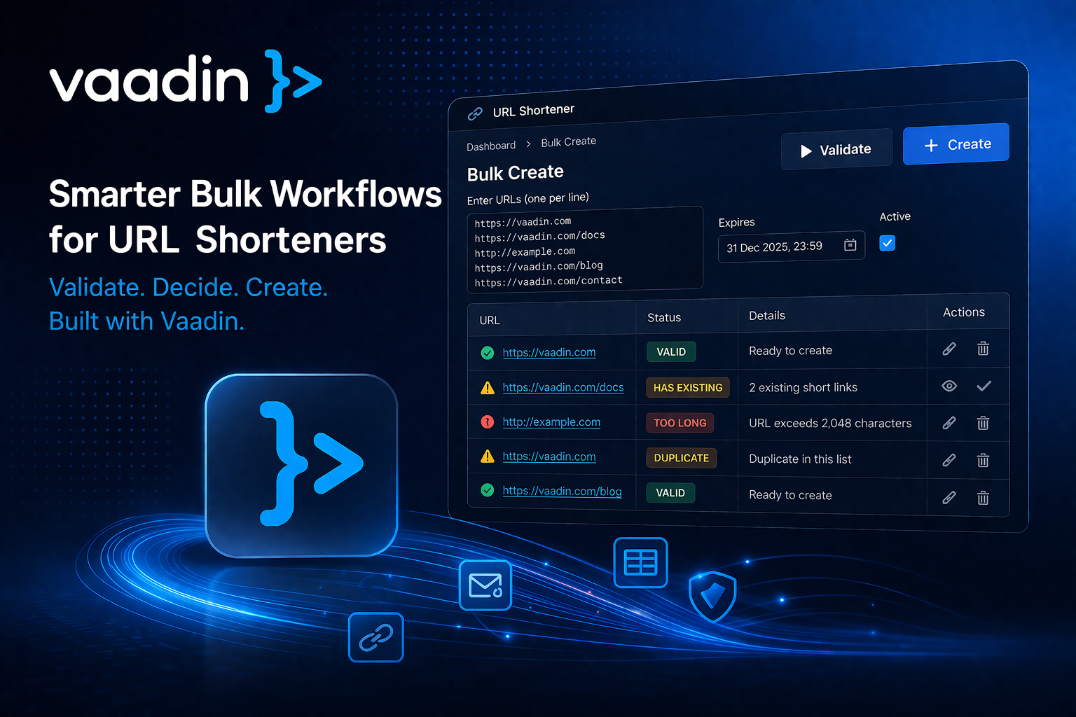 URLShortener - Simple Bulk Creation